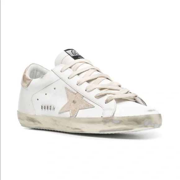Golden Goose Super Stars Gold White Sneakers Size 39 - Picture 1 of 9